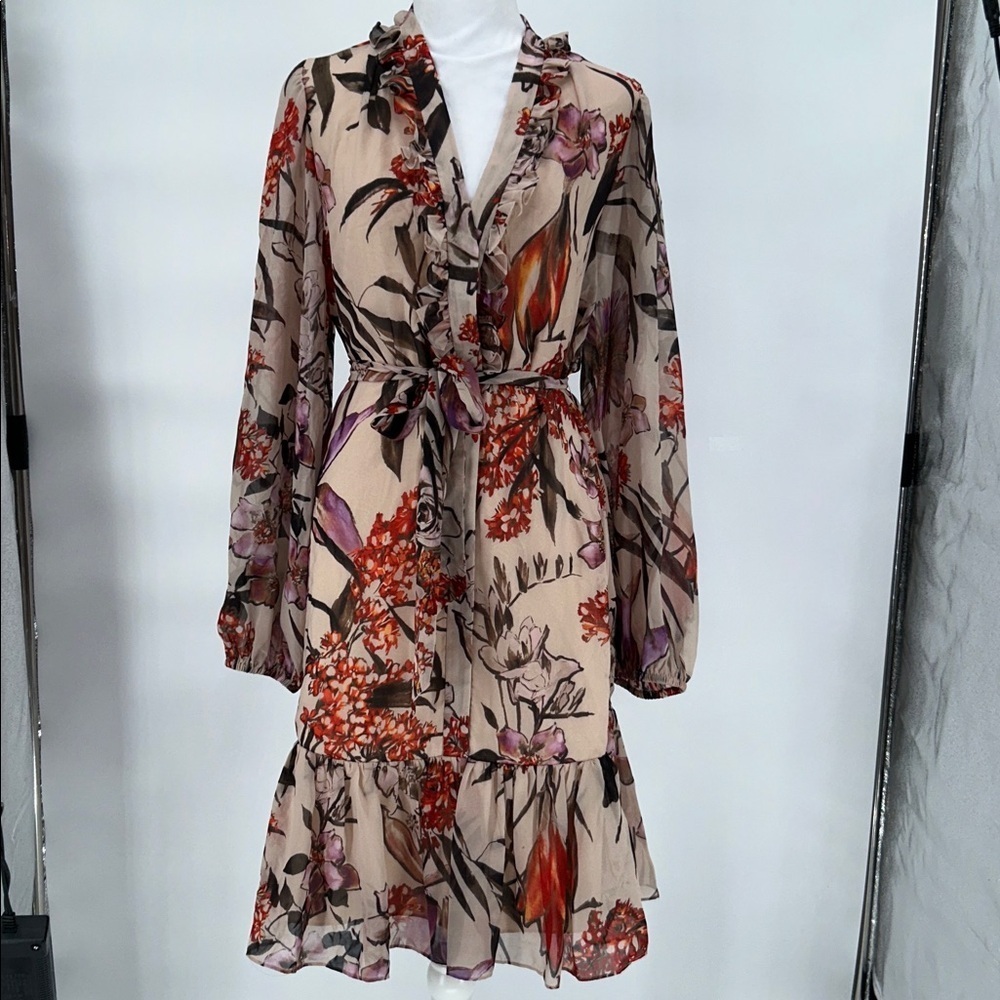 KOBI HALPERIN SAMARA BELTED SHIRT DRESS COLOR CANVAS MULTI BRAND NEW SIZE L - Picture 4 of 14